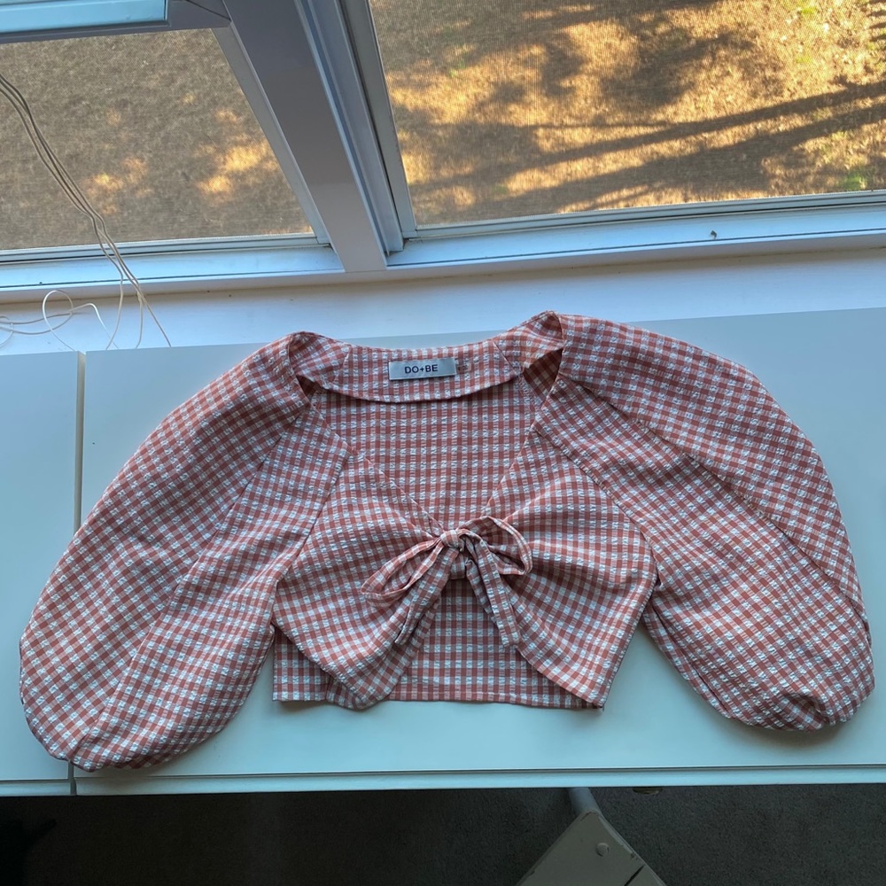 DO+BE Pink Gingham Crop Top